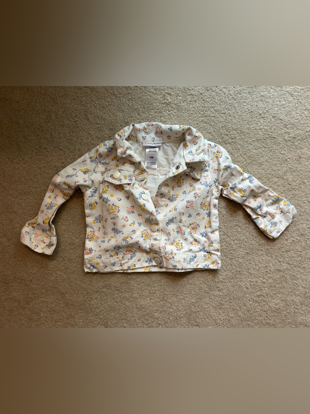Daisy Fuentes White Baby Jacket with Yellow, Pink & Blue Floral Print
